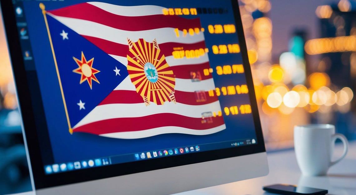 A computer monitor displaying the Arizona state flag with a digital clock counting down, symbolizing the statute of limitations for cyber crimes